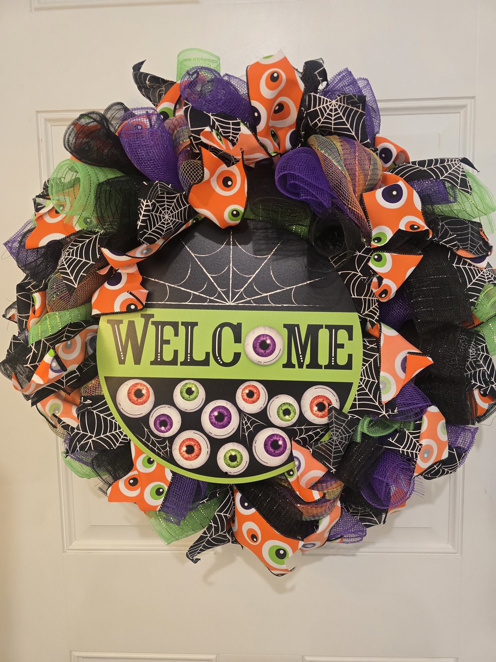 Halloween Eye Welcome Wreath Monster